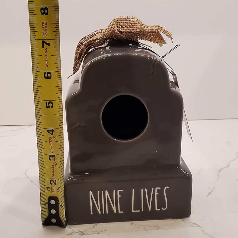 BNIB Rae Dunn Nine Lives Tombstone Birdhouse